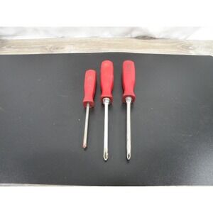 Snap-on Screwdriver Set 3PC Phillips Flathead Red Handle USA Made SSDZ22 SSDZ31